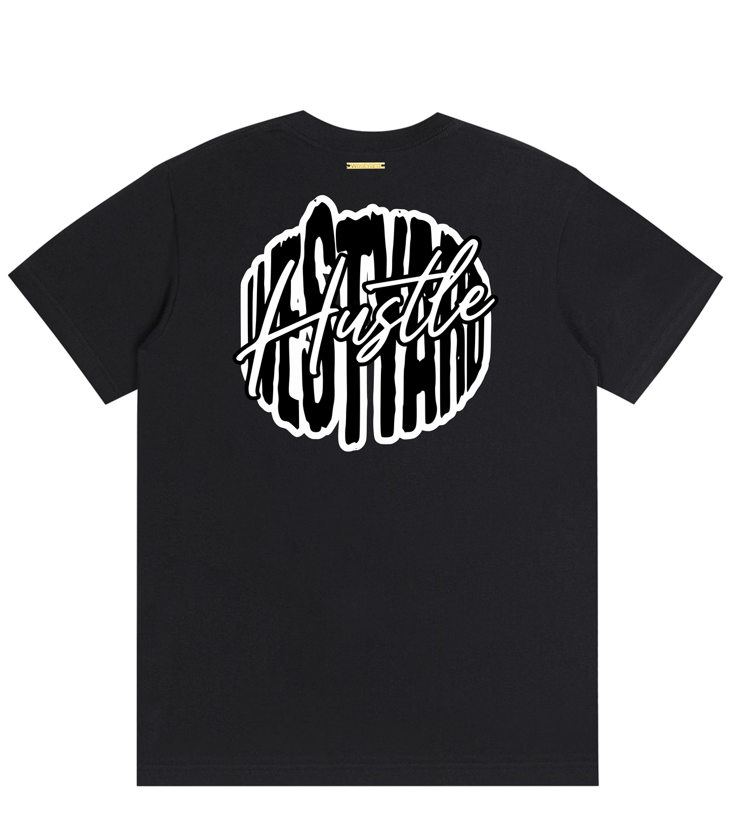 WESTYARD PUFFED HUSTLE T-SHIRT - BLACK/WHITE