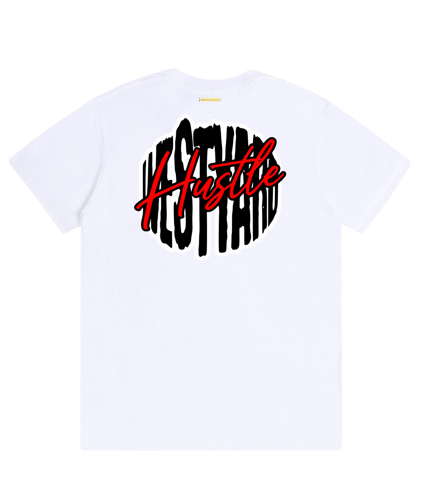 WESTYARD PUFFED HUSTLE T-SHIRT - WHITE/RED