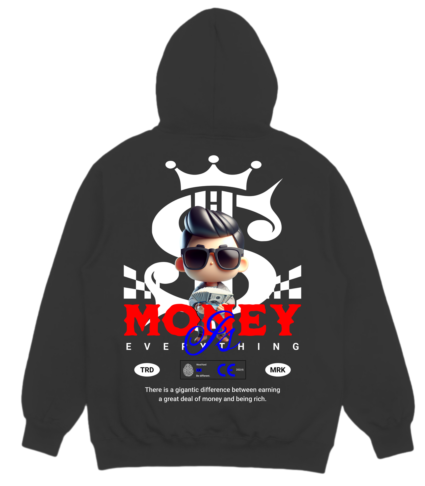 WESTYARD MONEY IS EVERYTHING HOODIE - BLACK/RED
