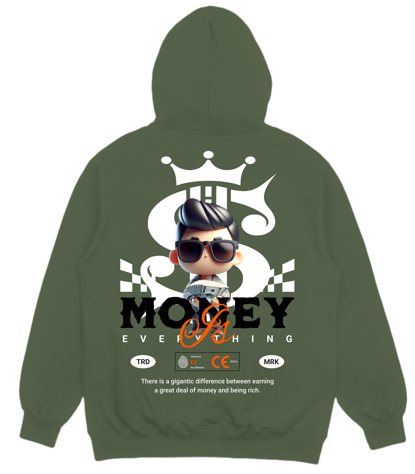 WESTYARD MONEY IS EVERYTHING HOODIE - DARK GREEN/BLACK