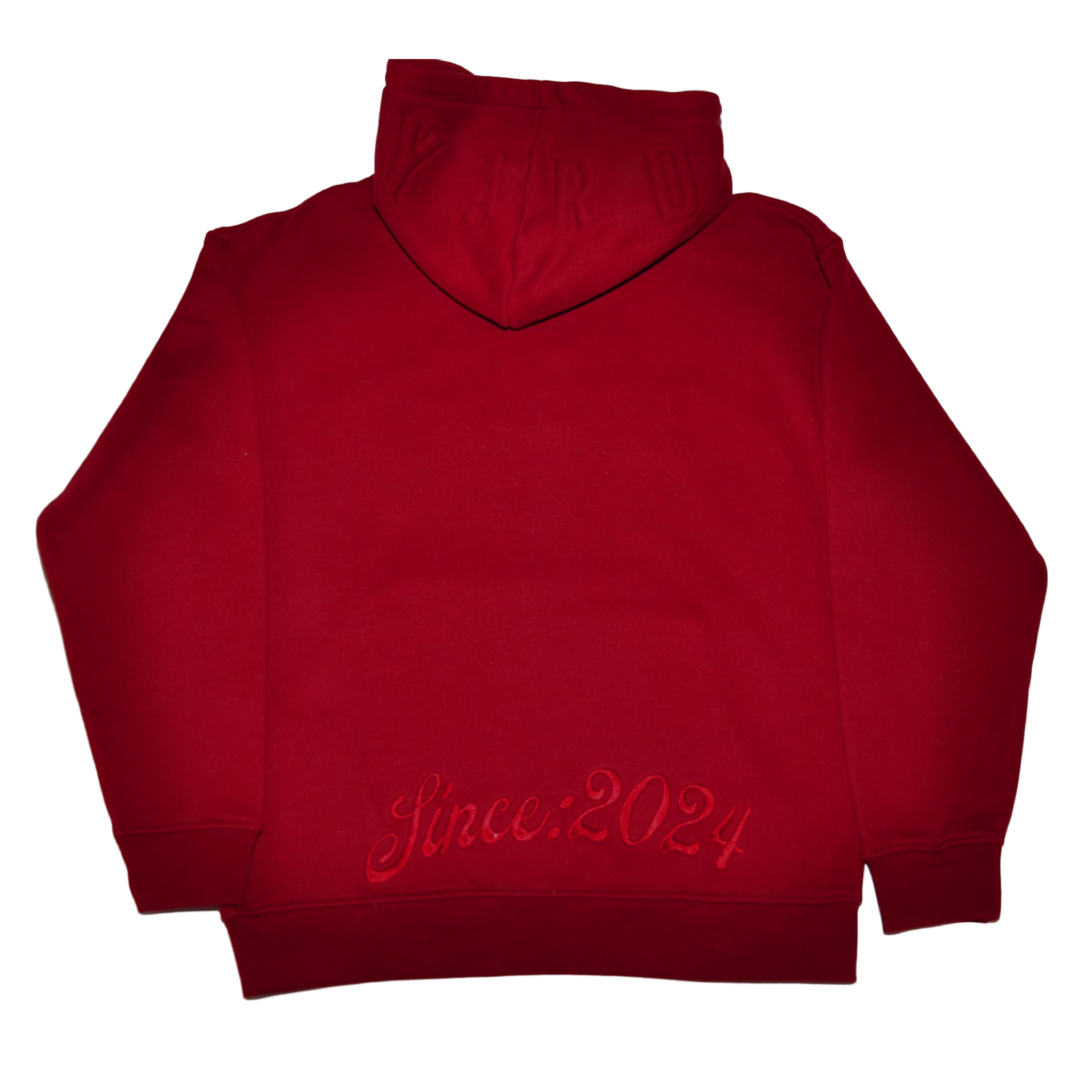 WESTYARD EMBOSSED HOODIE - RED