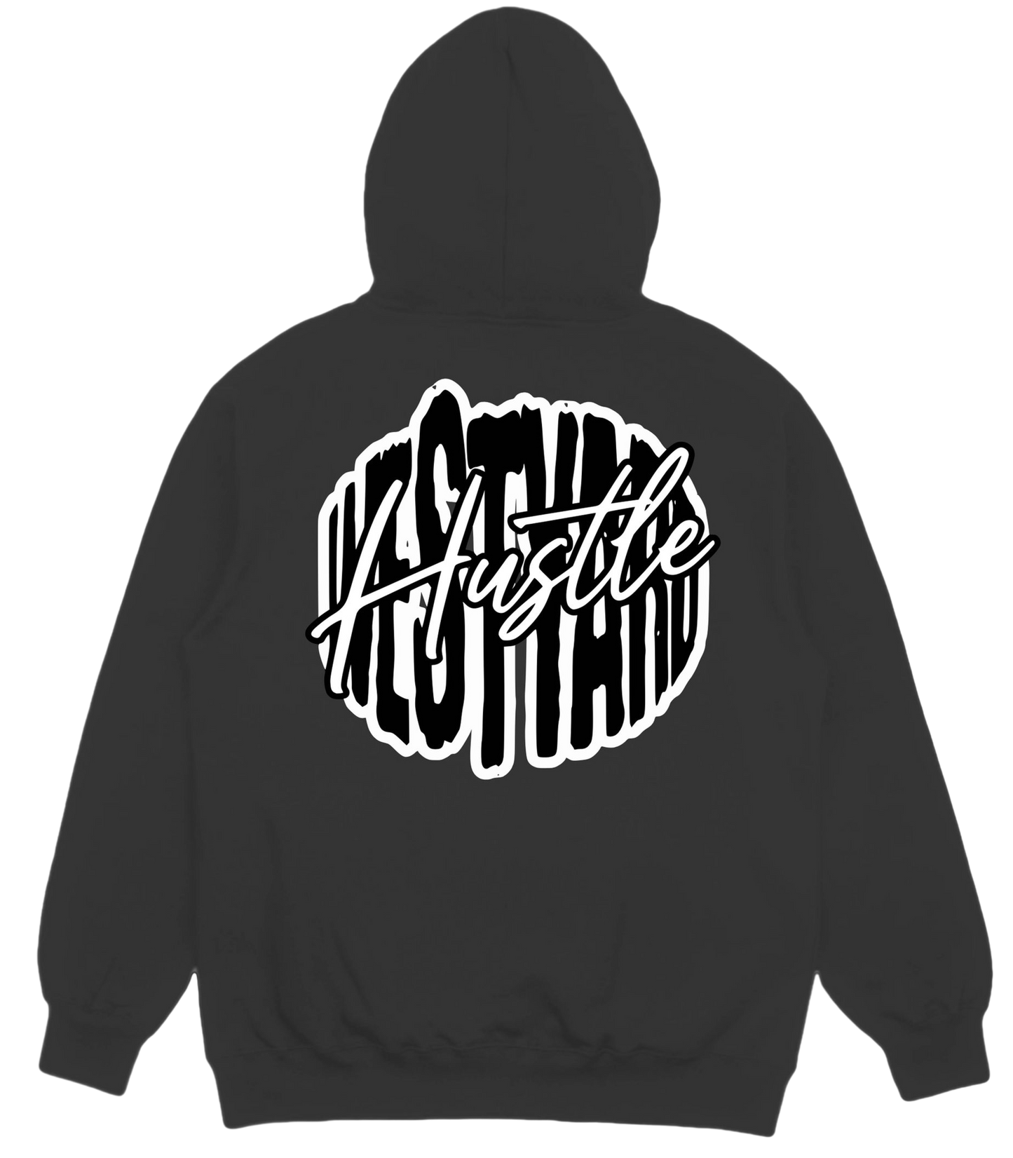WESTYARD PUFFED HUSTLE HOODIE - BLACK/WHITE
