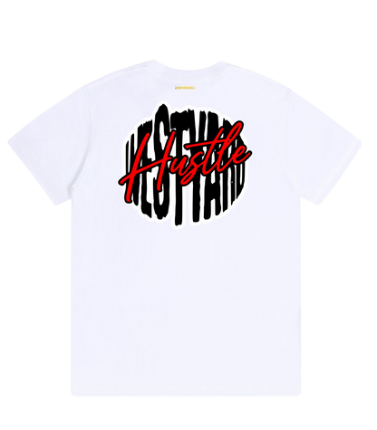 WESTYARD PUFFED HUSTLE T-SHIRT - WHITE/RED