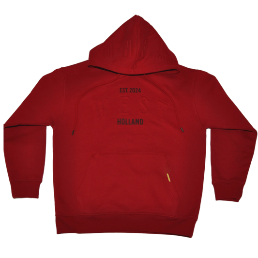 WESTYARD EMBOSSED HOODIE - RED