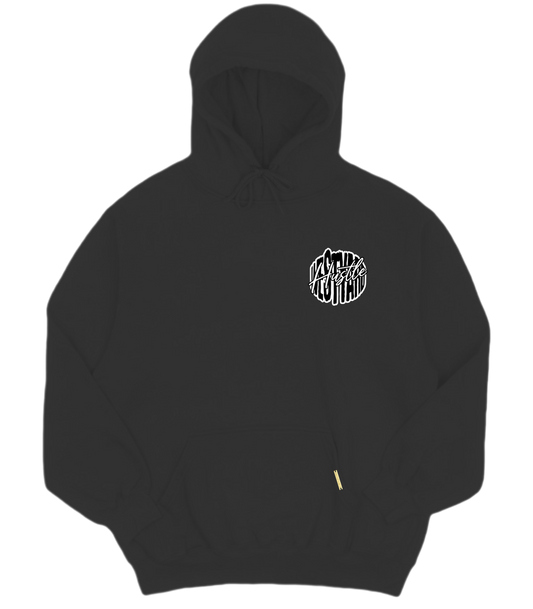 WESTYARD PUFFED HUSTLE HOODIE - BLACK/WHITE