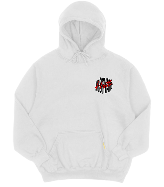 WESTYARD PUFFED HUSTLE HOODIE - WHITE/RED