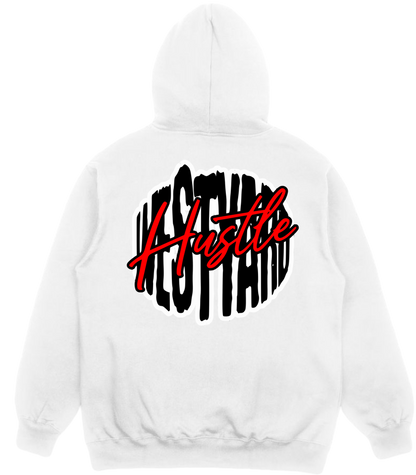 WESTYARD PUFFED HUSTLE HOODIE - WHITE/RED