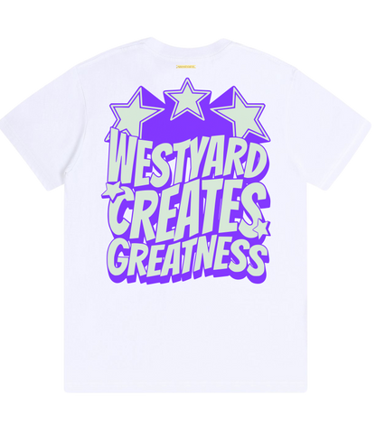 WESTYARD CREATES GREATNESS T-SHIRT - WHITE/BLUE